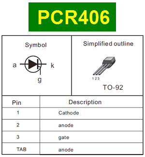 PCR406 pinout datasheet