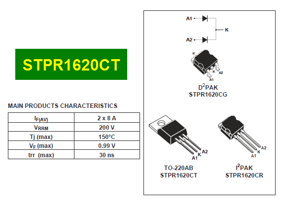 STPR1620CT pinout datasheet