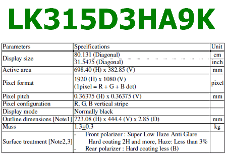 LK315D3HA9K spec