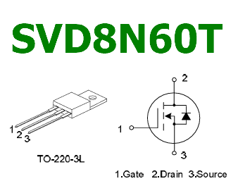 transistor SVD8N60T pinout