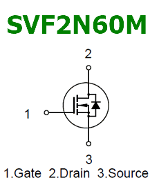 transistor SVF2N60M pinout